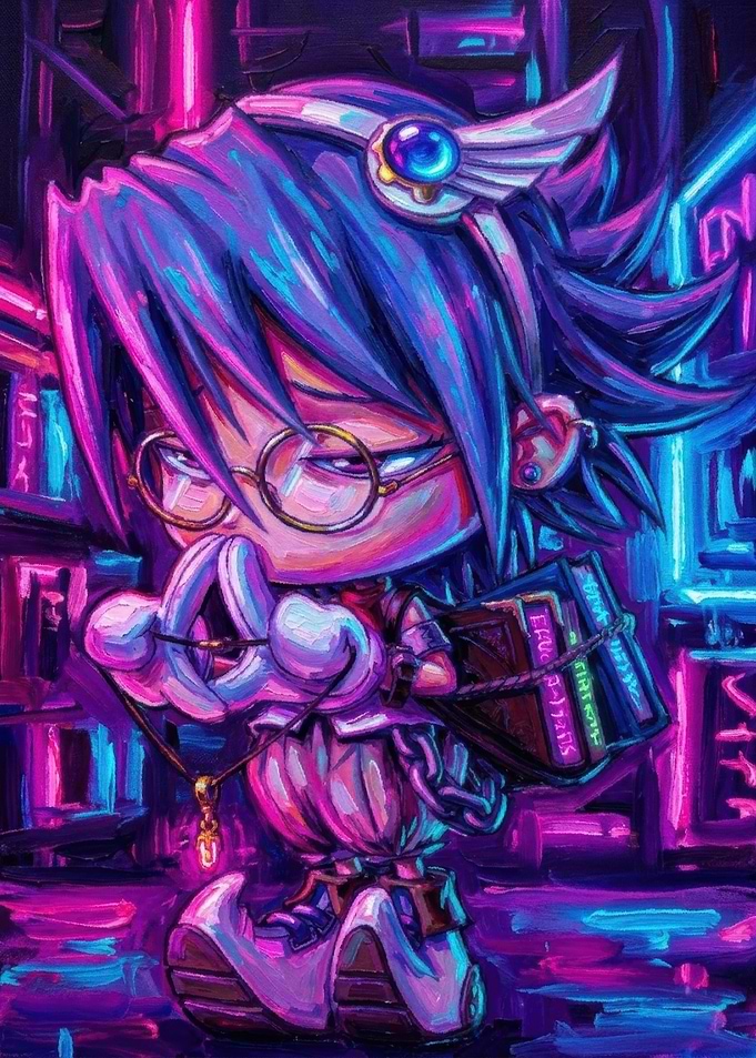 Anime Character in Neon City