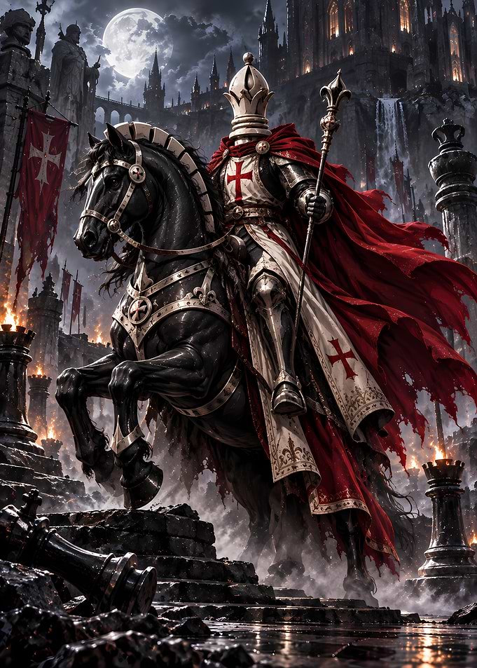 Chess Bishop Knight Fantasy Warrior
