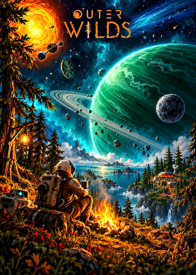Outer Wilds Space Exploration Poster