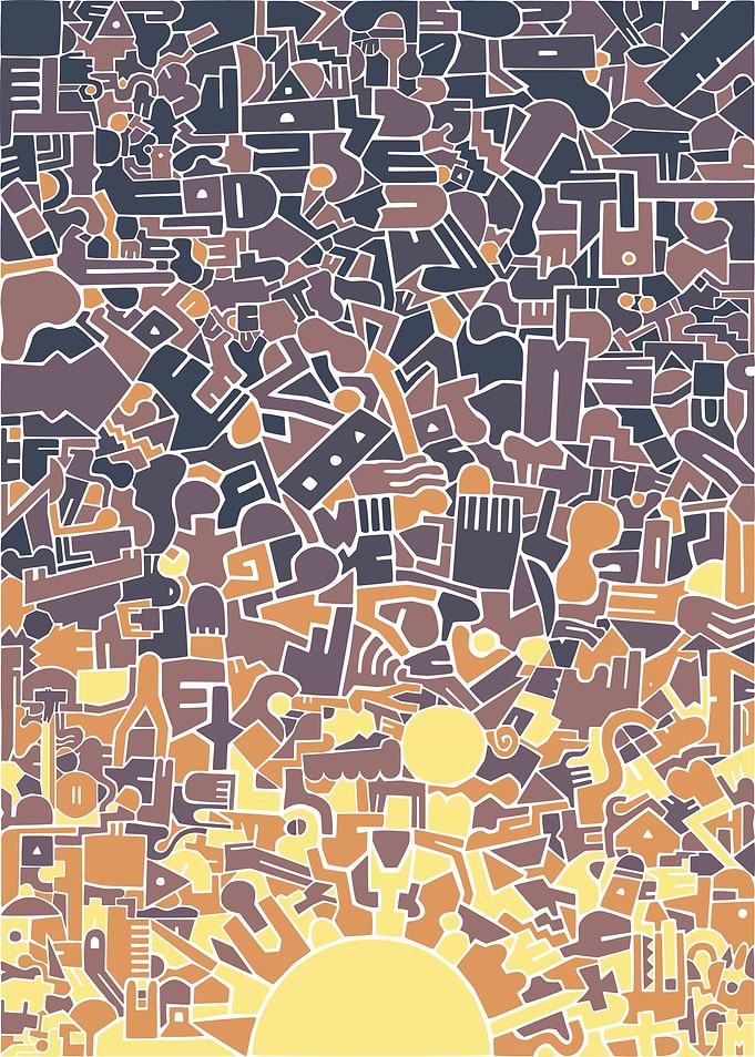 Abstract Geometric Sunburst Pattern