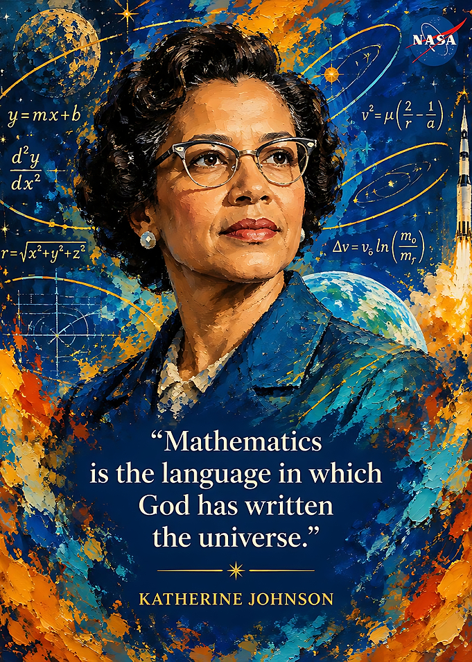 Katherine Johnson Inspirational Space Portrait