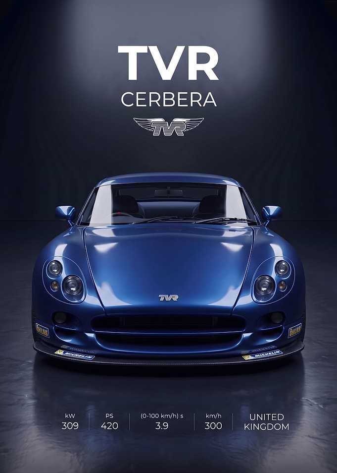 TVR Cerbera Sports Car Poster