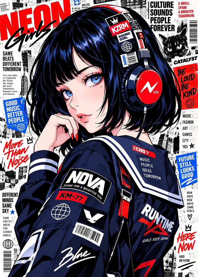 Neon Girls Magazine Cover Art