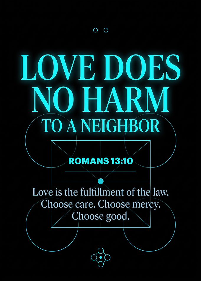 Romans 13:10 Inspirational Quote Poster