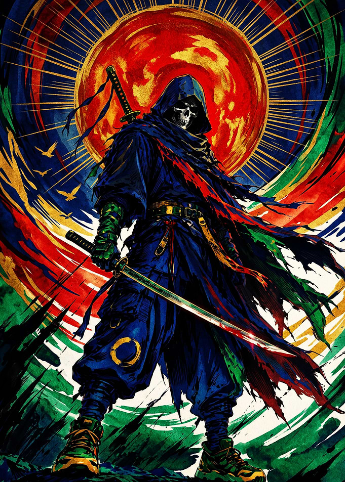 Grim Reaper Samurai Warrior Art