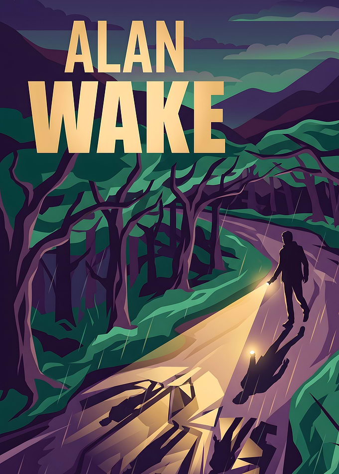 Alan Wake Minimalist Game Poster
