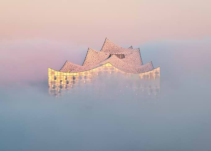 Elbphilharmonie Hamburg Emerging From Fog