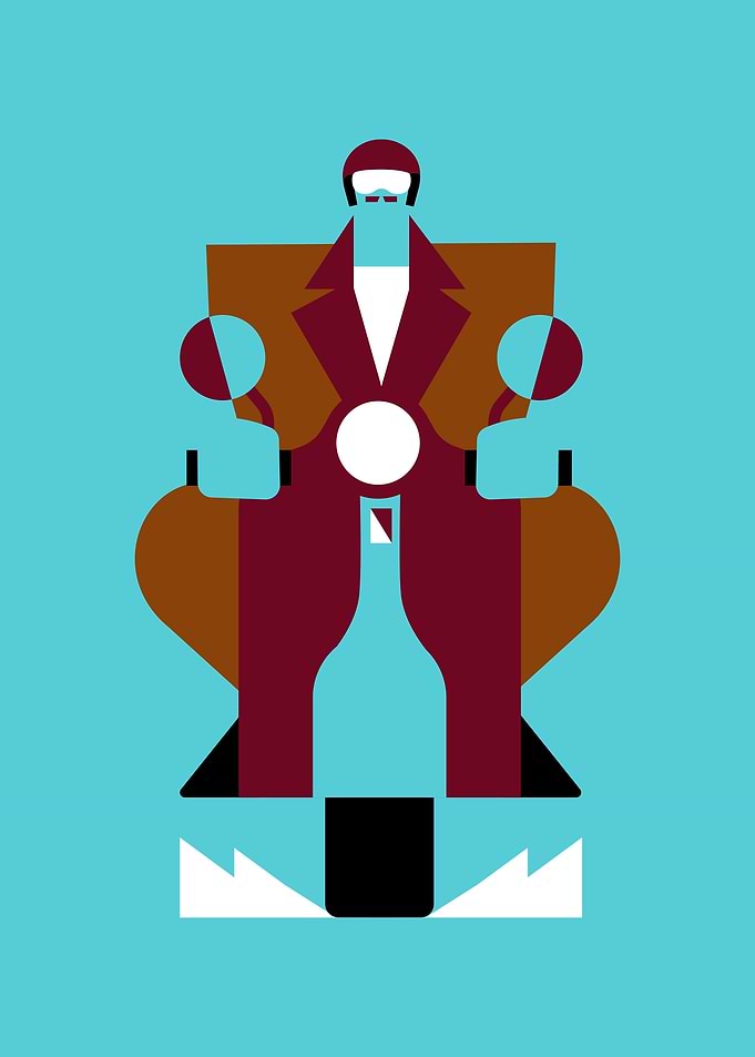 Minimalist Scooter Rider Illustration
