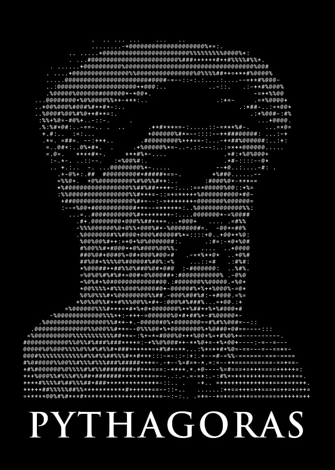 Pythagoras ASCII Art Portrait