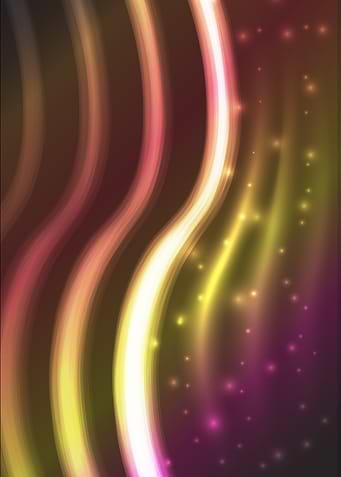 Abstract Glowing Wavy Light Lines