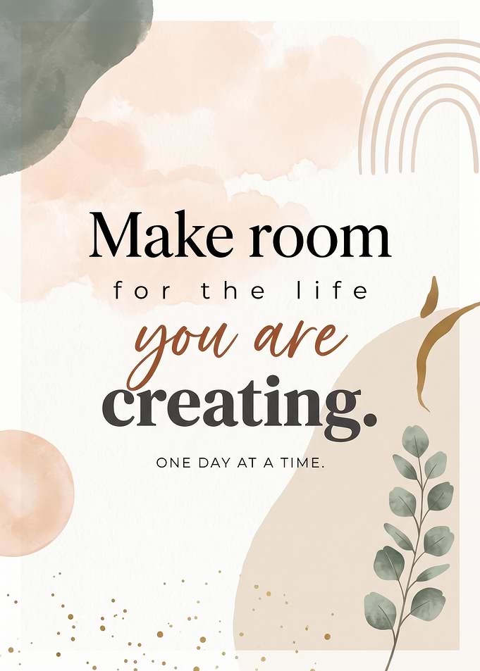 ONE DAY AT A TIME Inspirational Quote Wall Art Print