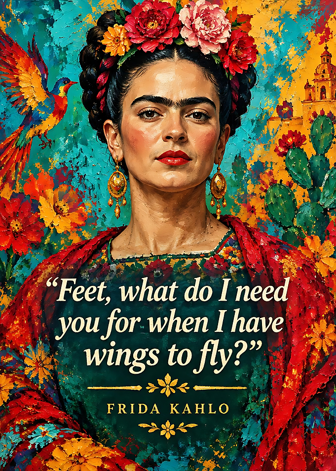 Frida Kahlo Inspirational Quote Portrait