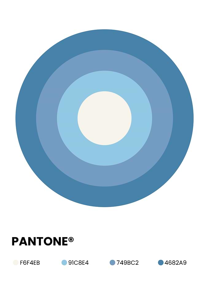 Pantone Blue Color Palette Circle