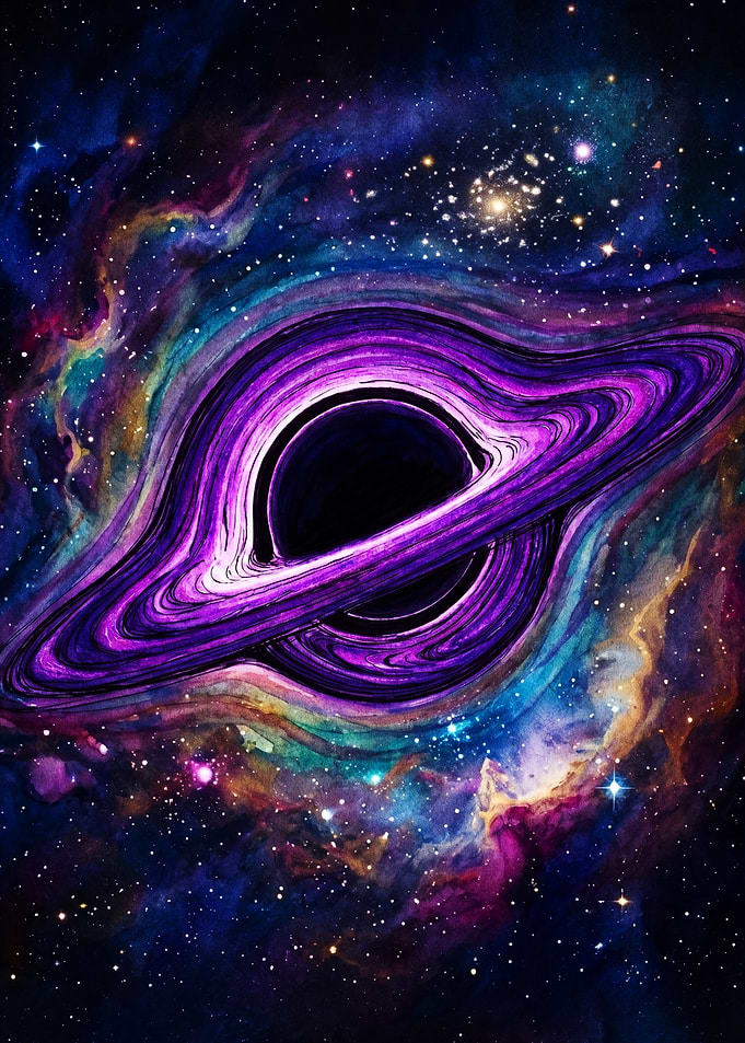 Vibrant Purple Black Hole Nebula