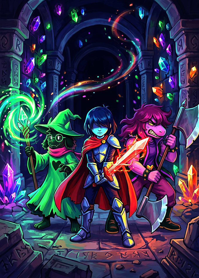 Deltarune Heroes in Crystal Dungeon