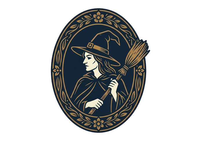 Vintage Witch Portrait Illustration