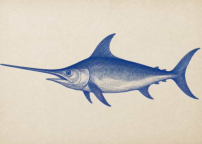 Vintage Style Swordfish Illustration