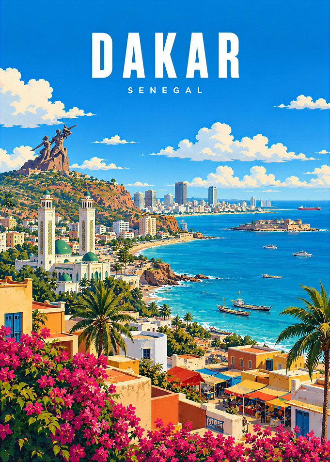 Dakar Senegal Travel Poster