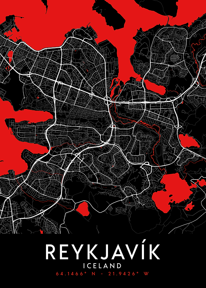 Reykjavik Dark Map