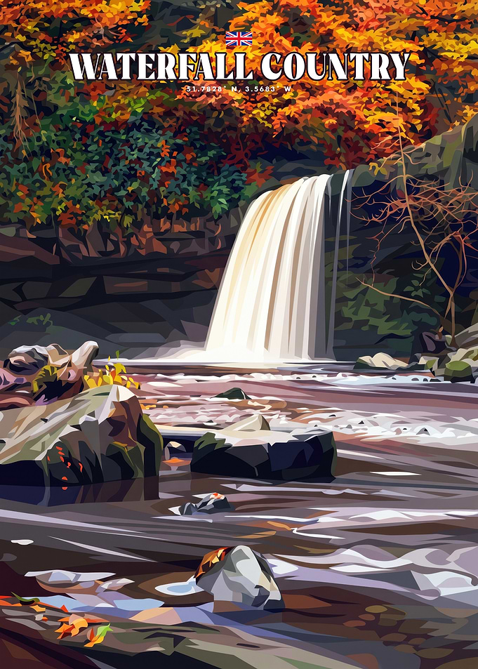 Waterfall Country Travel Poster