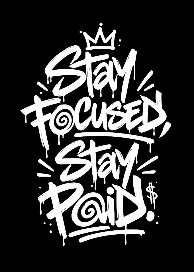 Stay Focused Stay Paid Graffiti Art