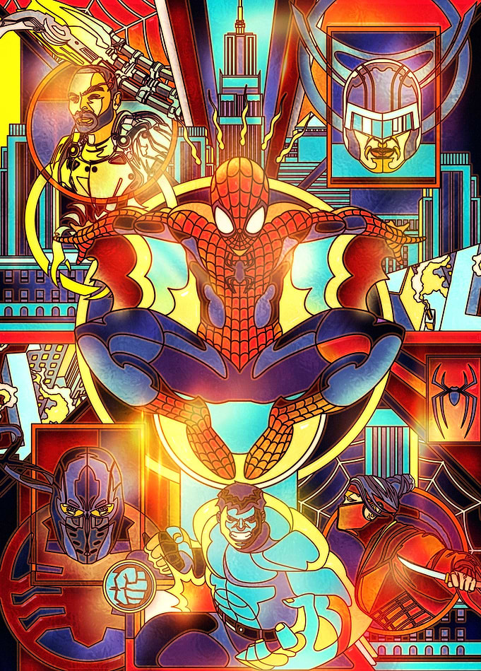 Spider-Man - Stained Glass Universe