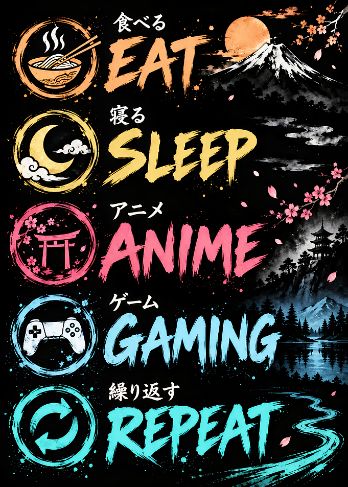 Eat Sleep Anime Gaming Repeat