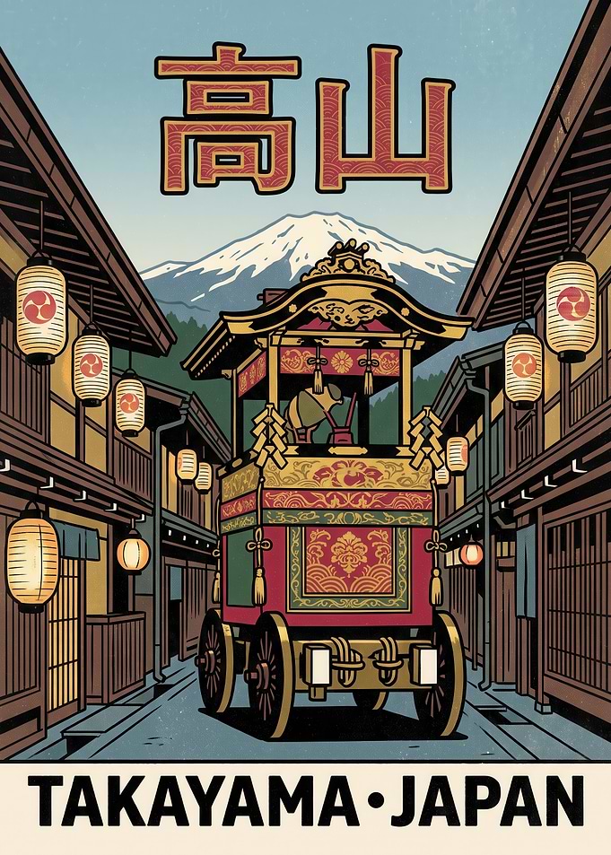 Takayama Festival Vintage Travel Poster
