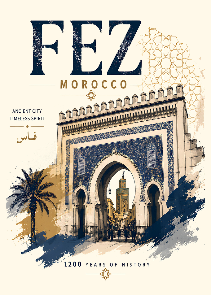 Fez Morocco Travel Poster