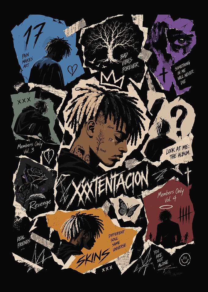 XXXTentacion Collage Tribute Art