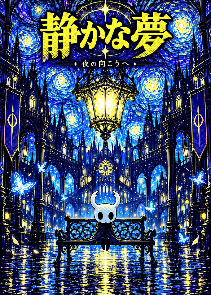 Hollow Knight Starry Night Fantasy Art