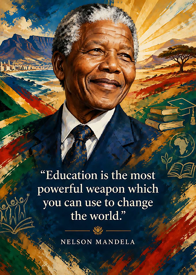 Nelson Mandela Inspirational Quote Poster