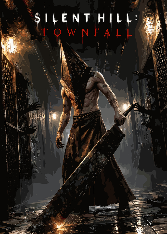Silent Hill Townfall Pyramid Head Poster