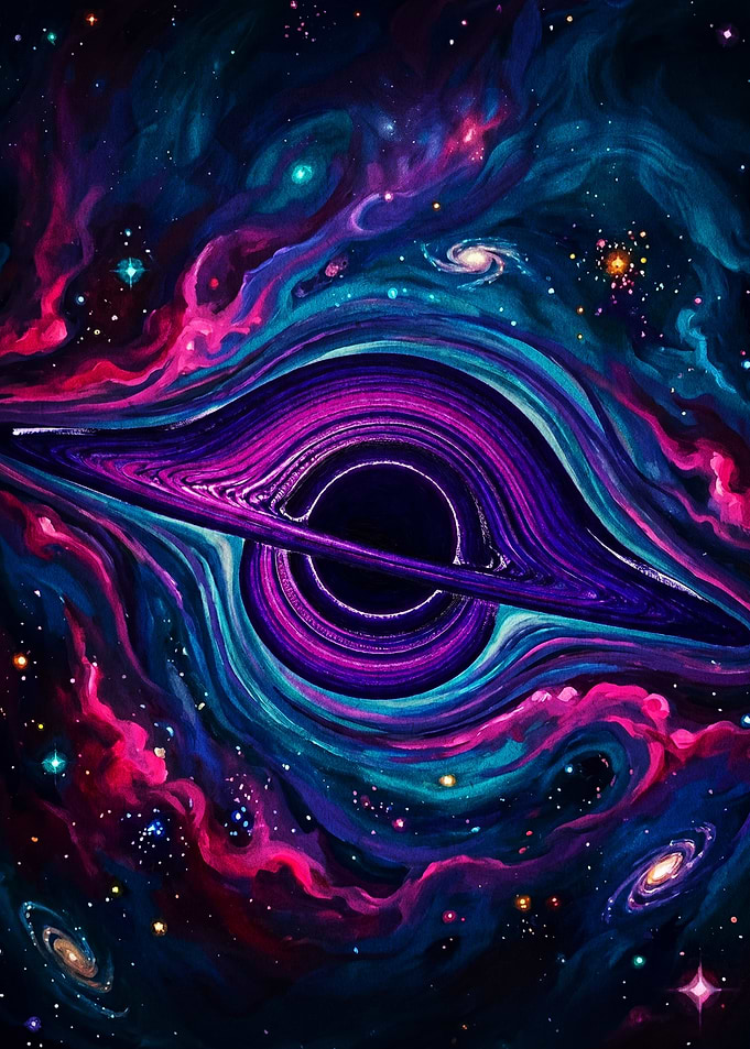 Vibrant Cosmic Black Hole Art