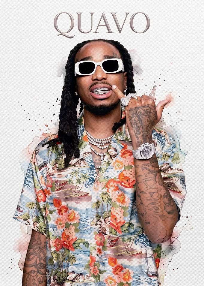 Quavo Portrait Watercolor Style Poster