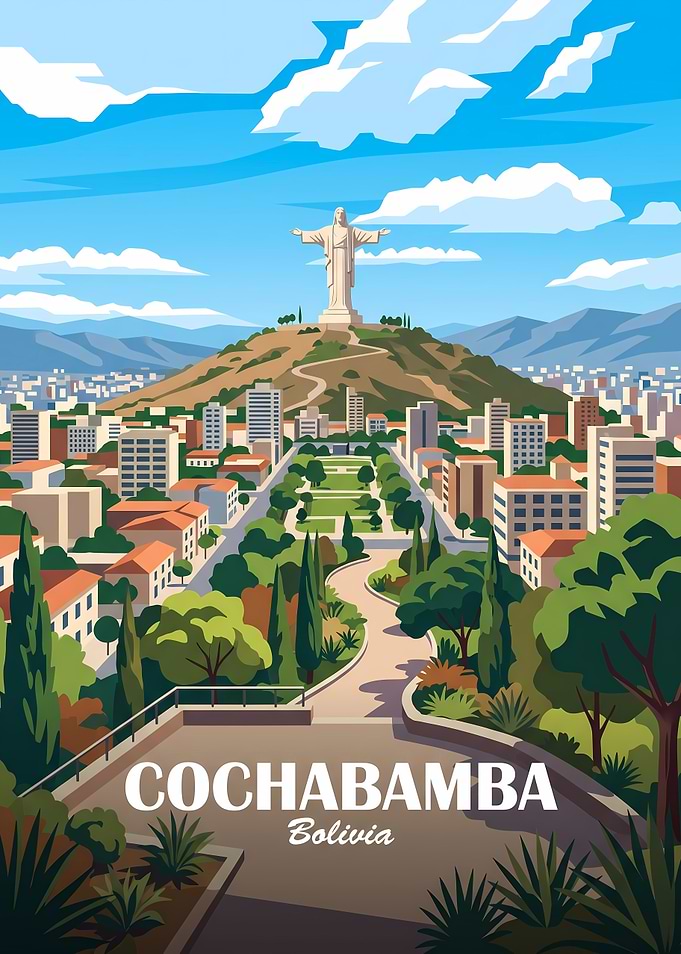 Cochabamba Bolivia Travel Poster
