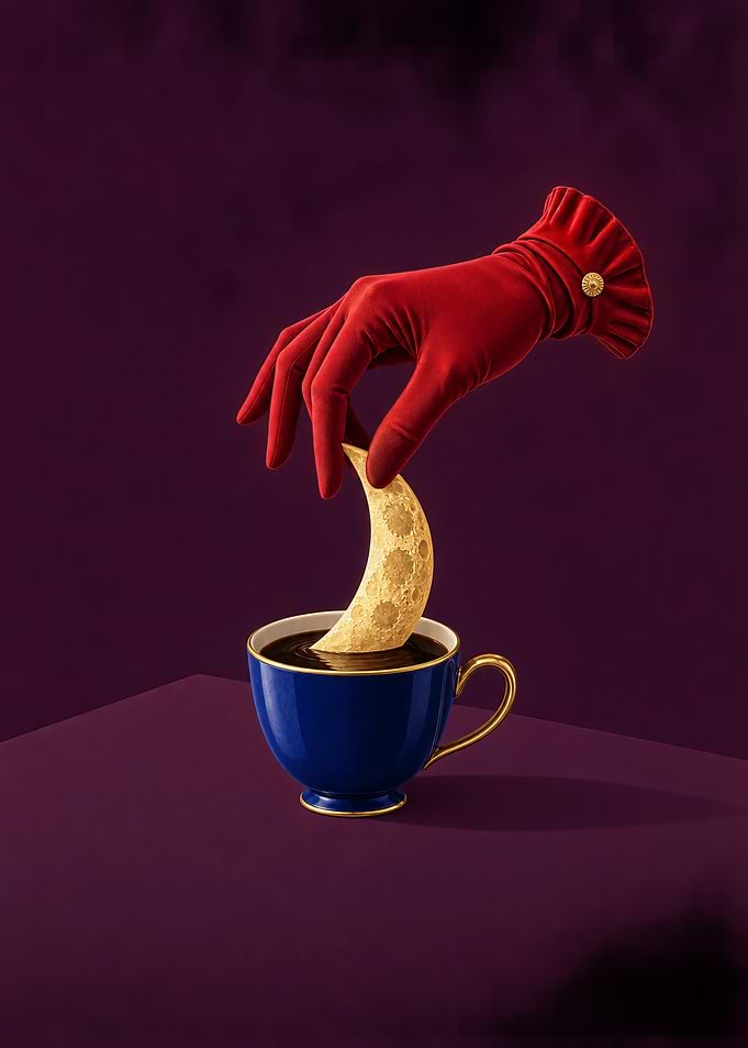Dipping the Moon in Coffee Surrealism