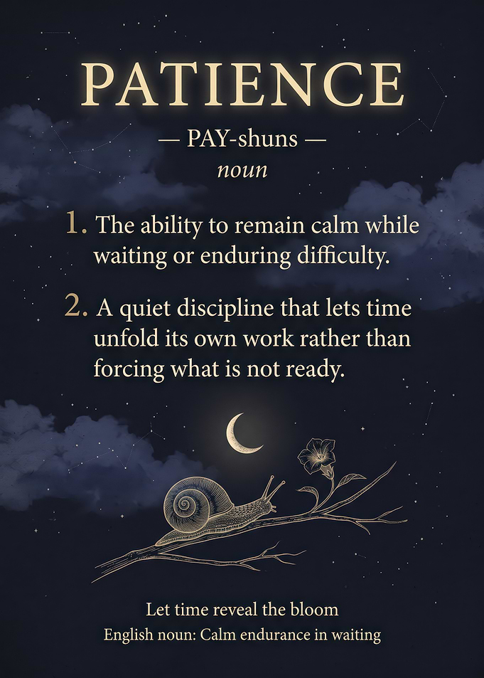 Patience Definition Inspirational Wall Art