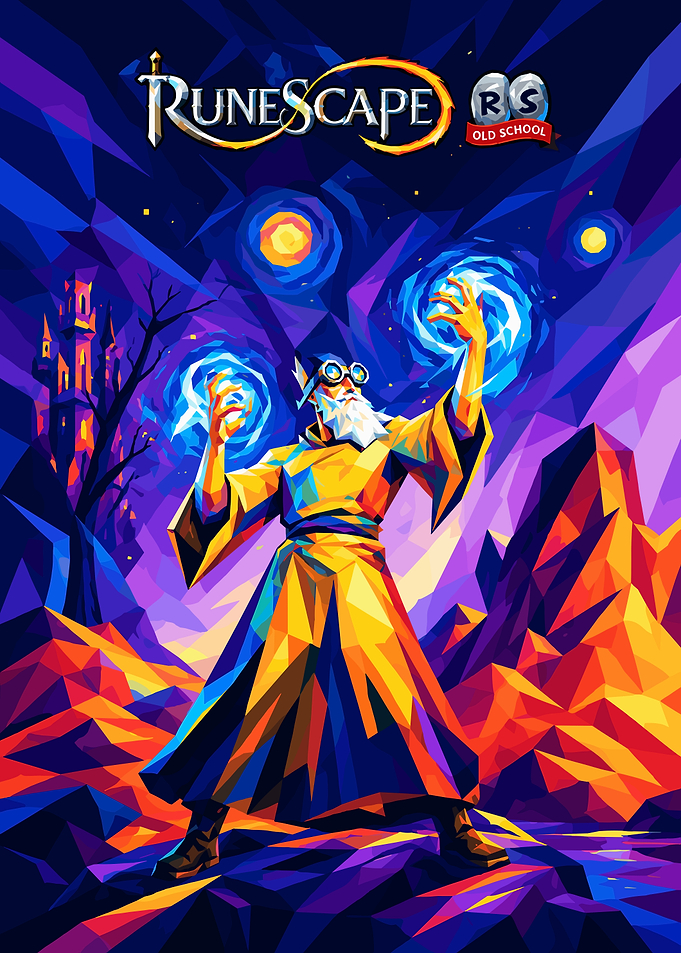 Old School RuneScape Wizard Low Poly Art