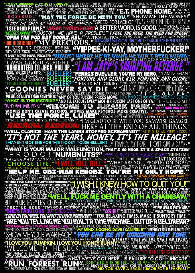 Iconic Movie Quotes Typography Poster