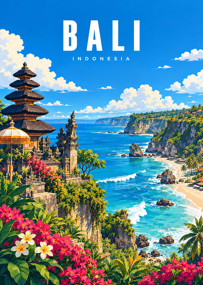 Bali Indonesia Travel Poster