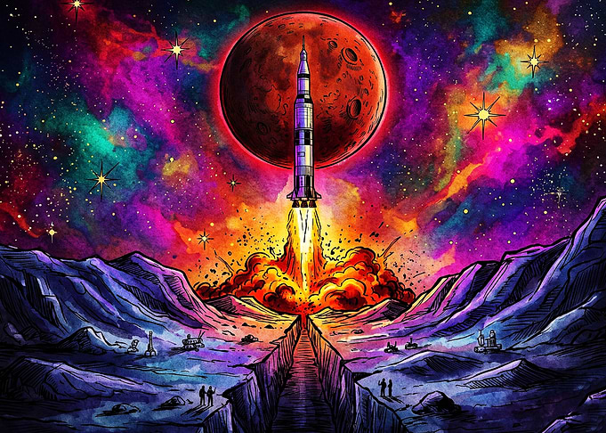 Rocket Launching from Lunar Surface
