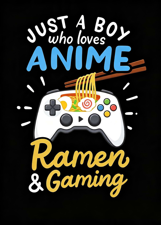 Anime Ramen and Gaming Graphic