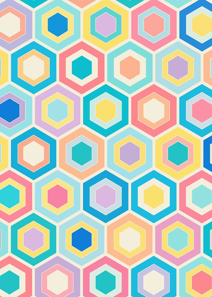 Kikko - Colorful Japanese Hexagon Pattern