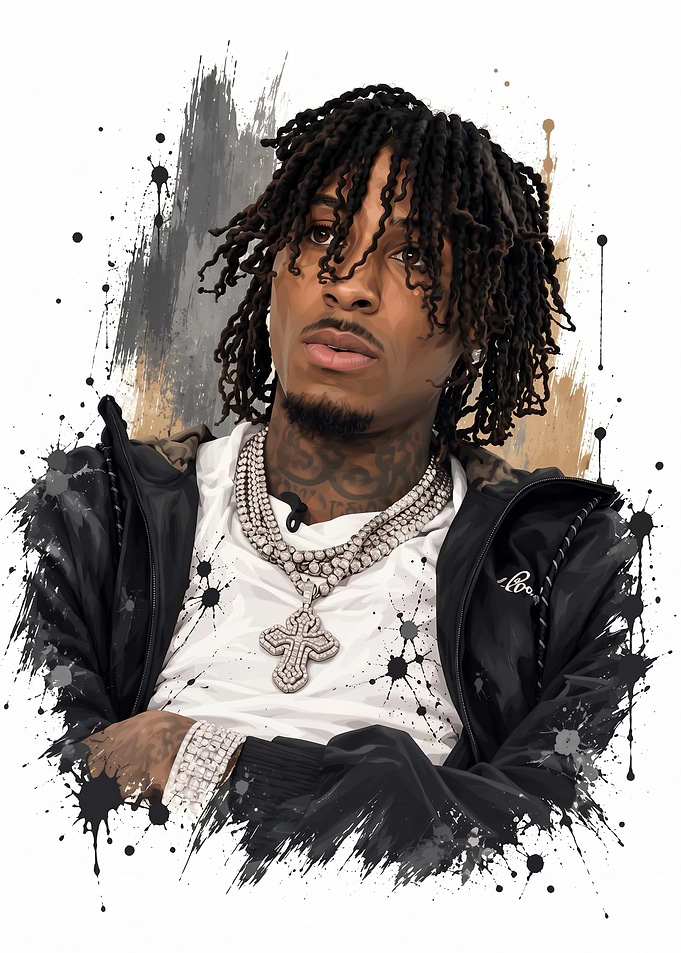 NBA YoungBoy Digital Portrait Art