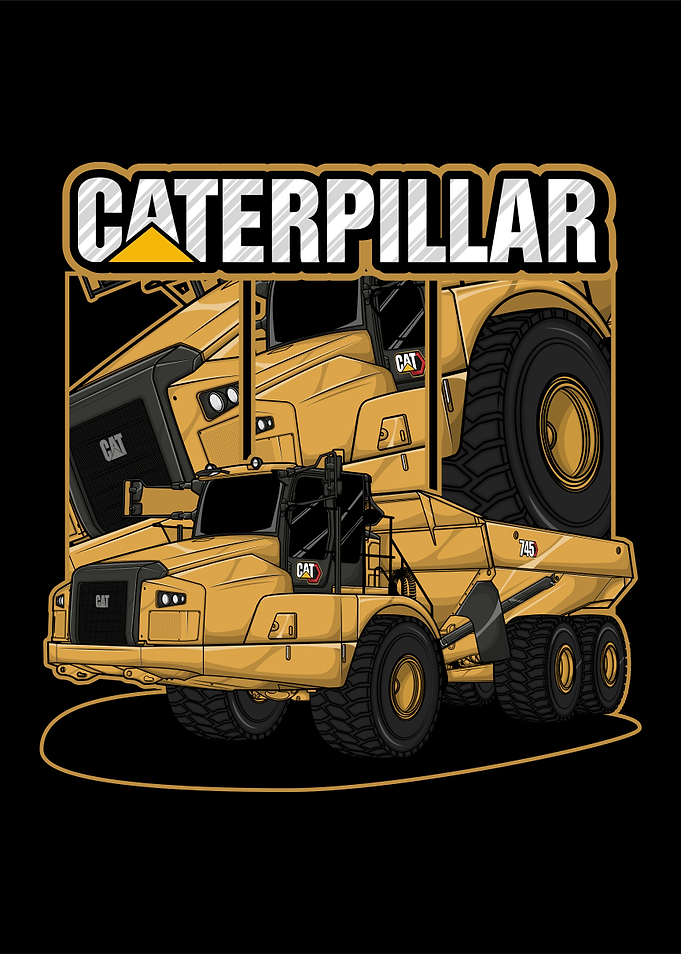 Caterpillar 745 Articulated Truck Illustration