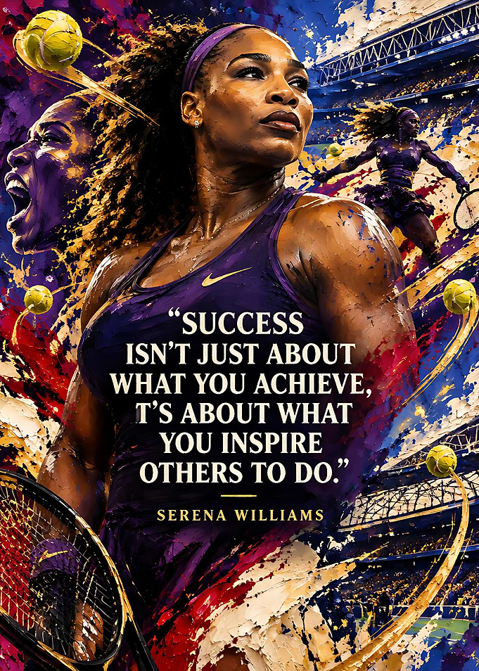 Serena Williams Inspirational Tennis Poster