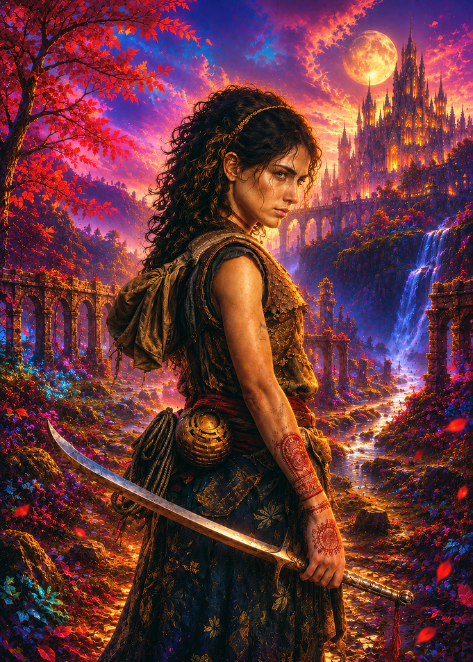 Warrior Woman in Enchanted Realm