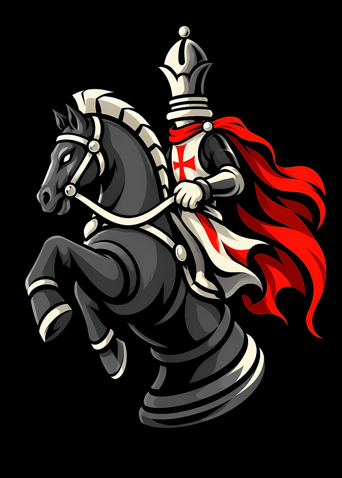 Chess Knight Crusader Illustration
