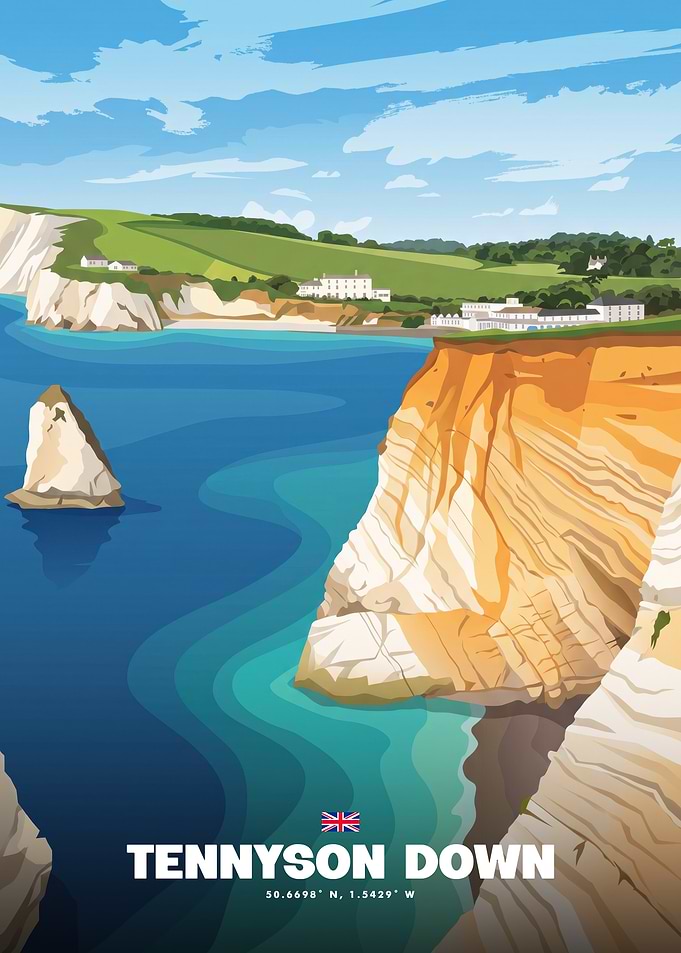 Tennyson Down Travel Poster